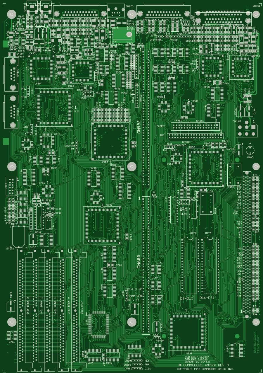 Tracé de la carte: Amiga 4000 rev B