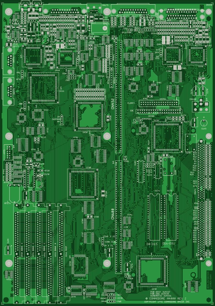 Tracé de la carte: Amiga 4000 rev 2