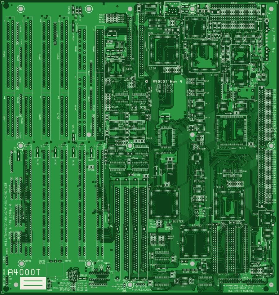 Tracé de la carte: Amiga 4000T rev 4