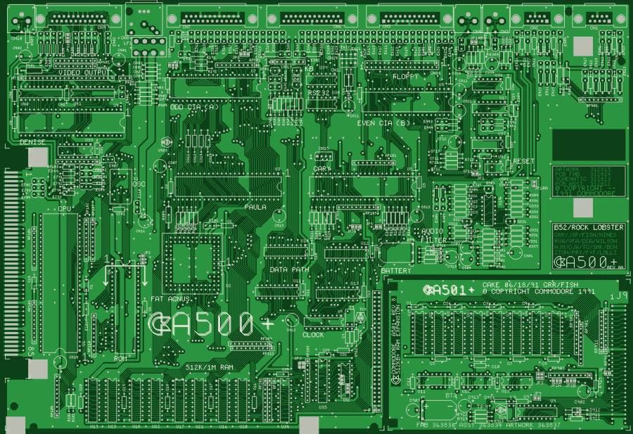 Tracé de la carte: Amiga 500 rev 8A